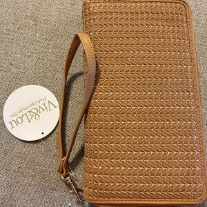 Viv & Lou Tan Woven Wristlet Wallet